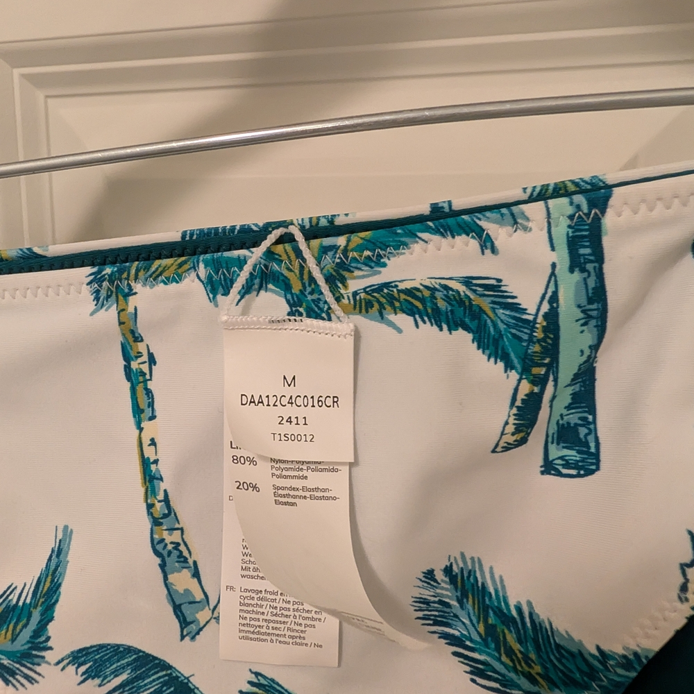 Cupshe Palm Tree Print Bikini - White and Teal - Picture 4 of 9